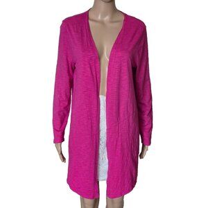 Chico's open front cotton blend pink open front Cardigan size 1